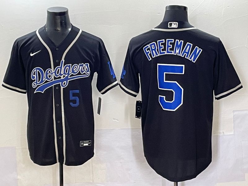 Men 2025 Los Angeles Dodgers #5 Freeman Black Fashion Nike MLB Jersey style 7046